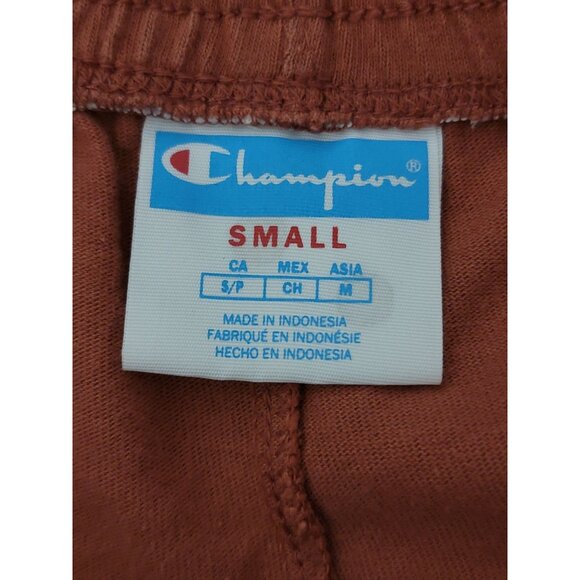 Champion Womens Small Cotton Athletic Shorts Rust Red With White Trim - Picture 3 of 4